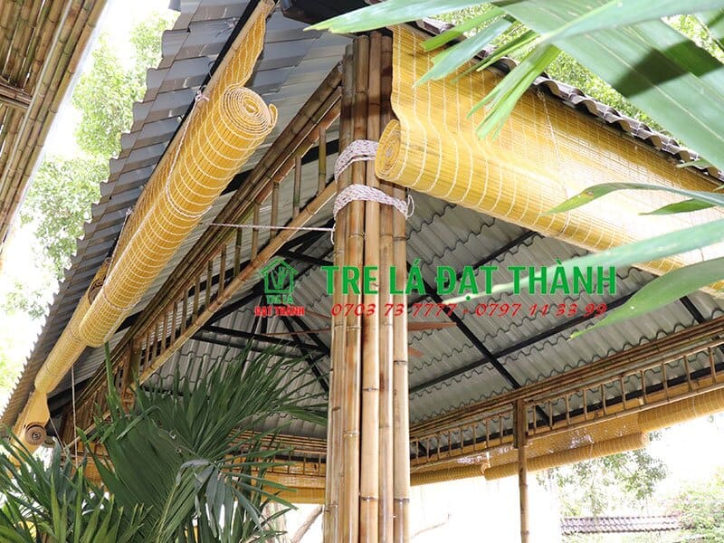 Mành Tre Trúc Cạo Tinh Màu Vàng - MTT001